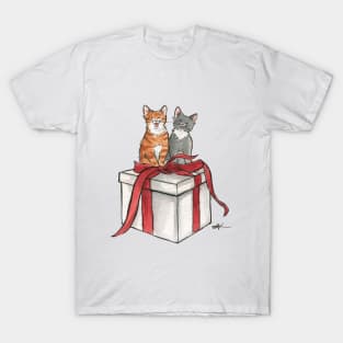 Christmas Singing Watercolour Kittens T-Shirt